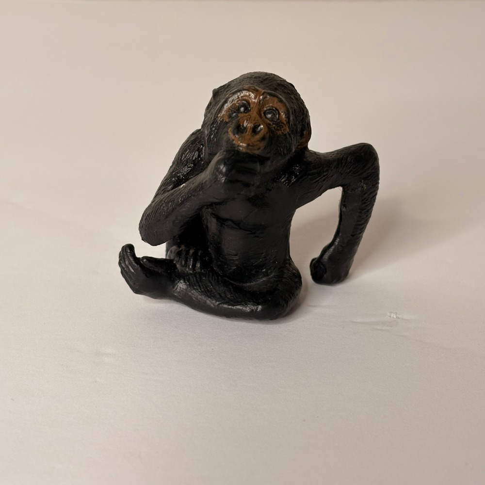 Unbranded Gorilla Figurine Unisex Small Black Excellent Seated Primate Mini